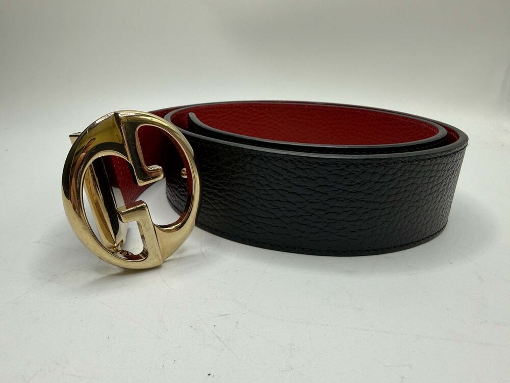 Women's 80-32 Gucci Reversible Belt Black and Red SPB-JB 370446